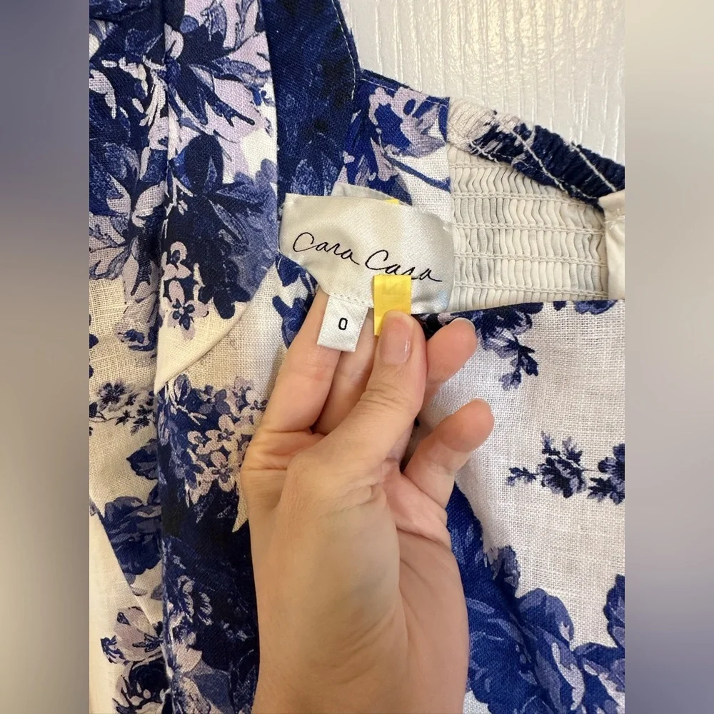 Cara Cara Blue Hill square neck midi dress in shade Nordic Fields Blue - Picture 6 of 9